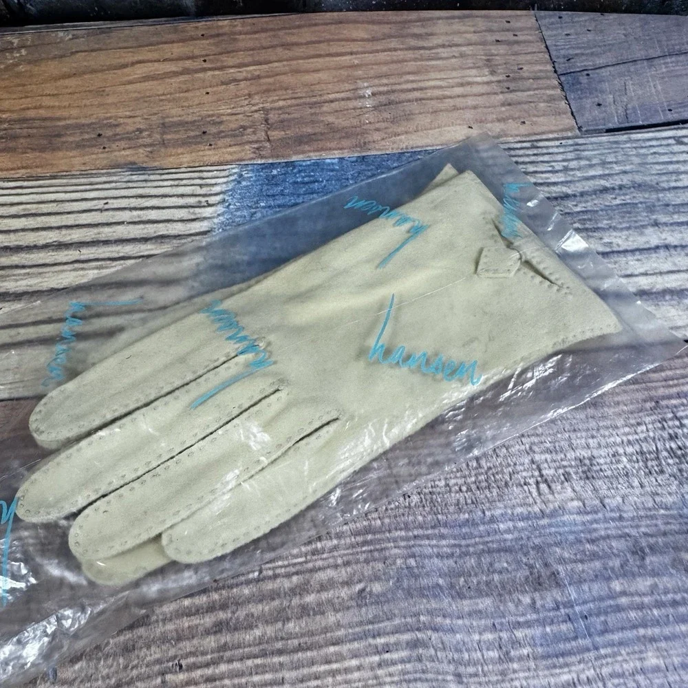 Vtg Shalimar Womens Sz 7.5 Cotton Formal Short Gloves Cut Out Accent Pale Yellow